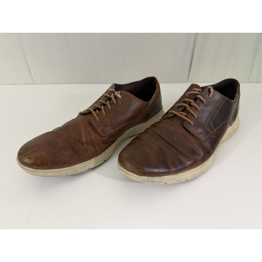 Timberland Franklin Park Mens Sz 12 Brown Leather Plain Toe Brogue Oxfords